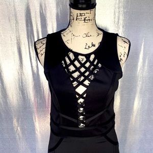 Cut-Out Front Back Zipper Midi Sleeveless Dress